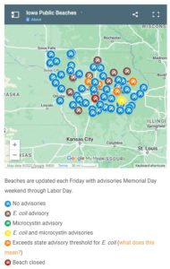 map of beach advisories